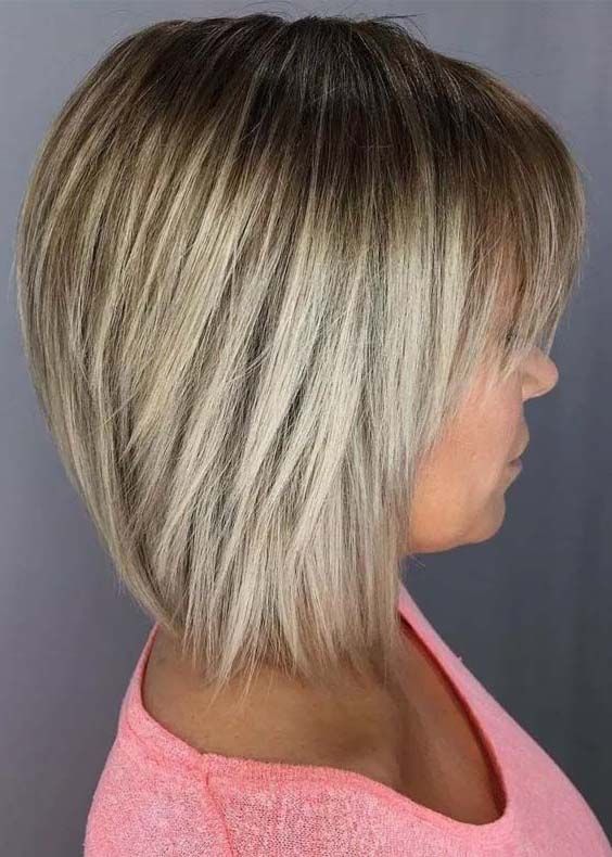 bob haircut, medium-length hair,