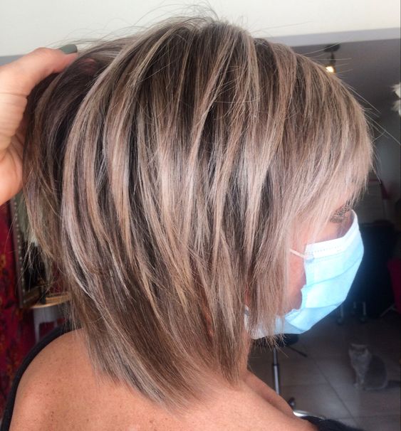 bob haircut, medium-length hair,